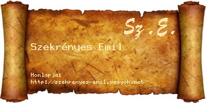 Szekrényes Emil névjegykártya