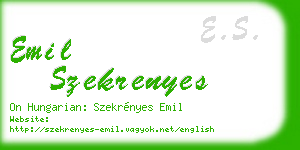 emil szekrenyes business card